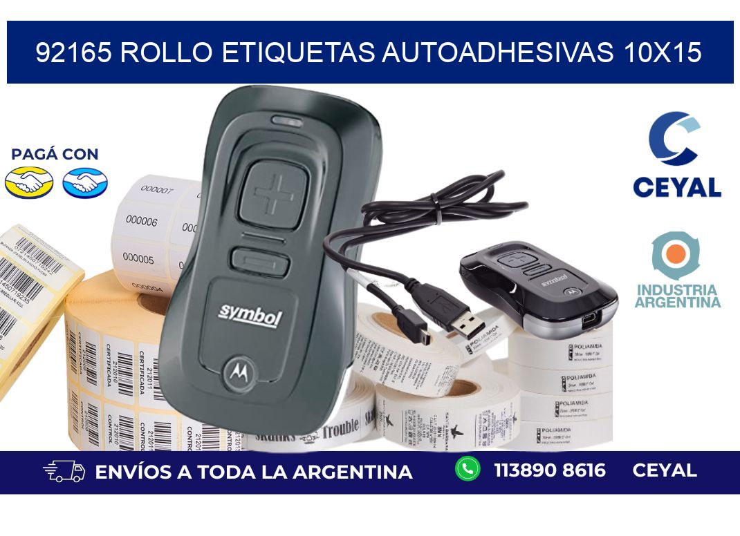 92165 Rollo Etiquetas autoadhesivas 10x15
