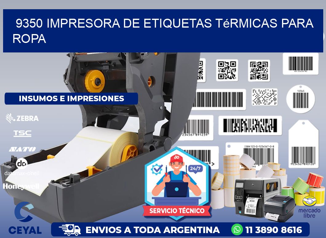9350 impresora de etiquetas térmicas para ropa