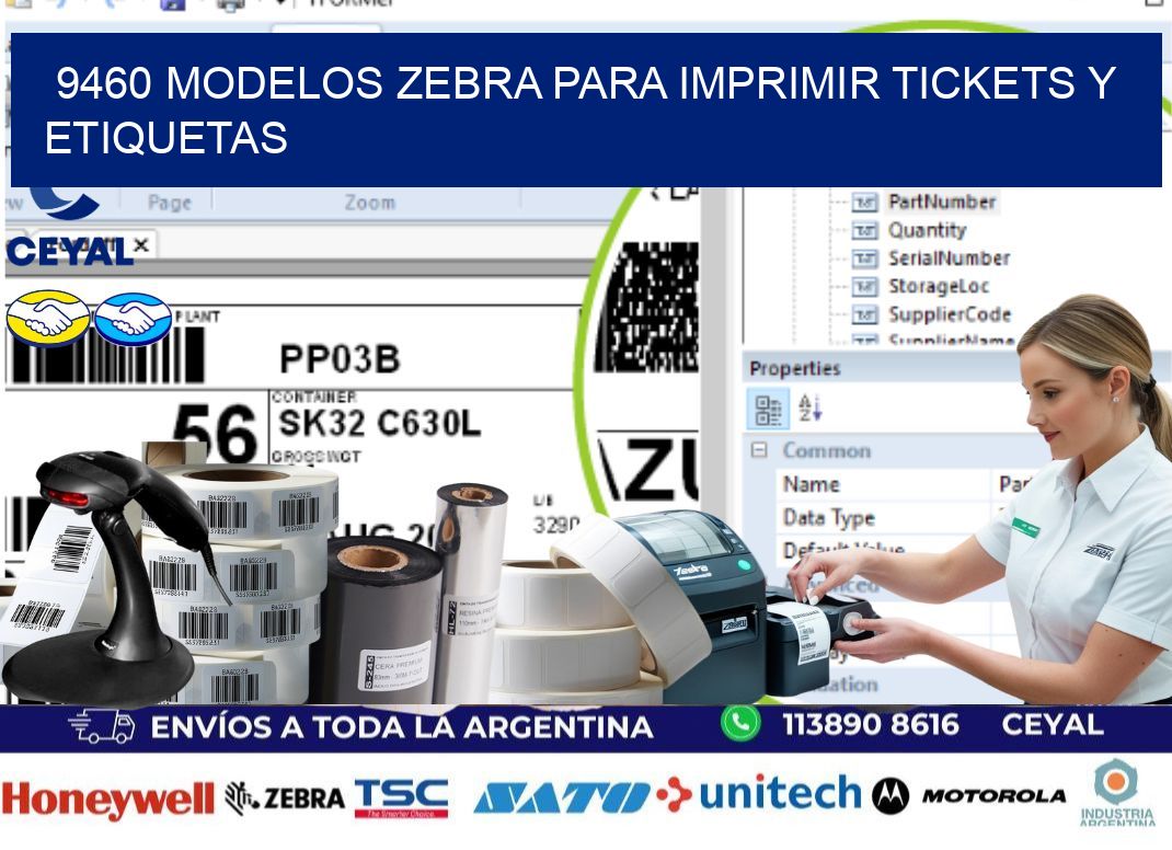 9460 modelos zebra para imprimir tickets y etiquetas