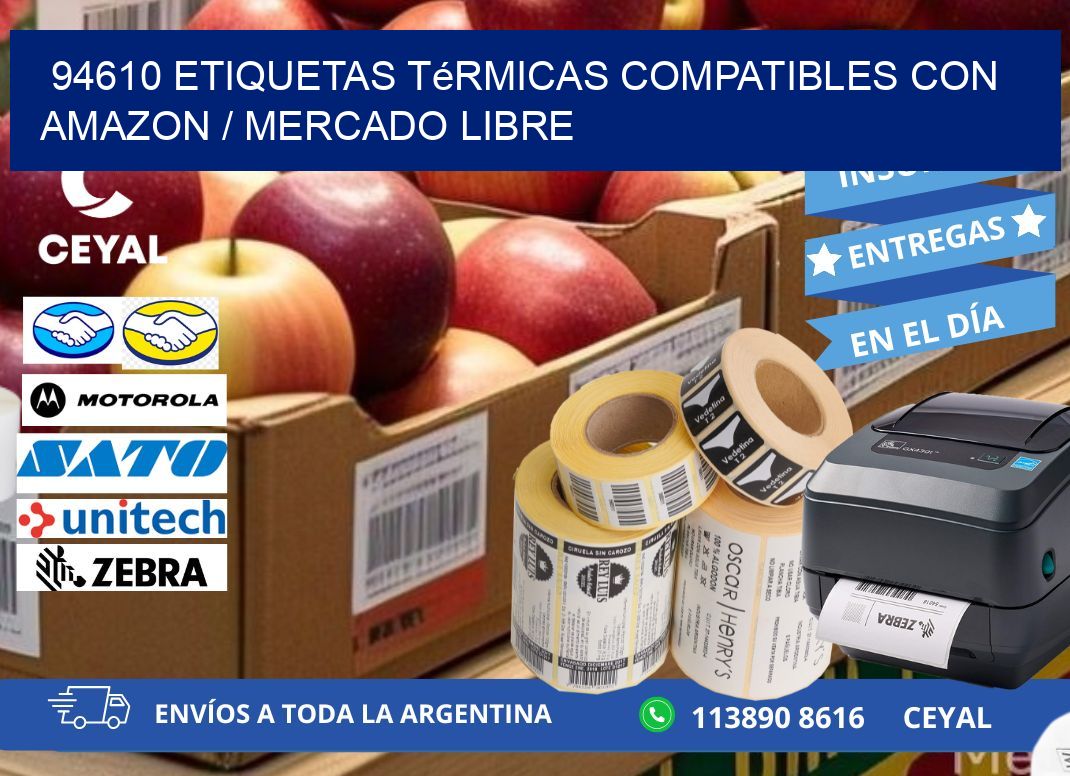 94610 etiquetas térmicas compatibles con Amazon / Mercado Libre