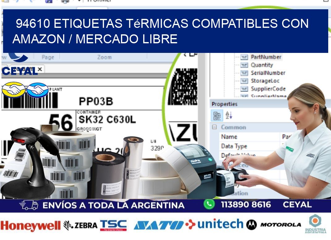 94610 etiquetas térmicas compatibles con Amazon / Mercado Libre