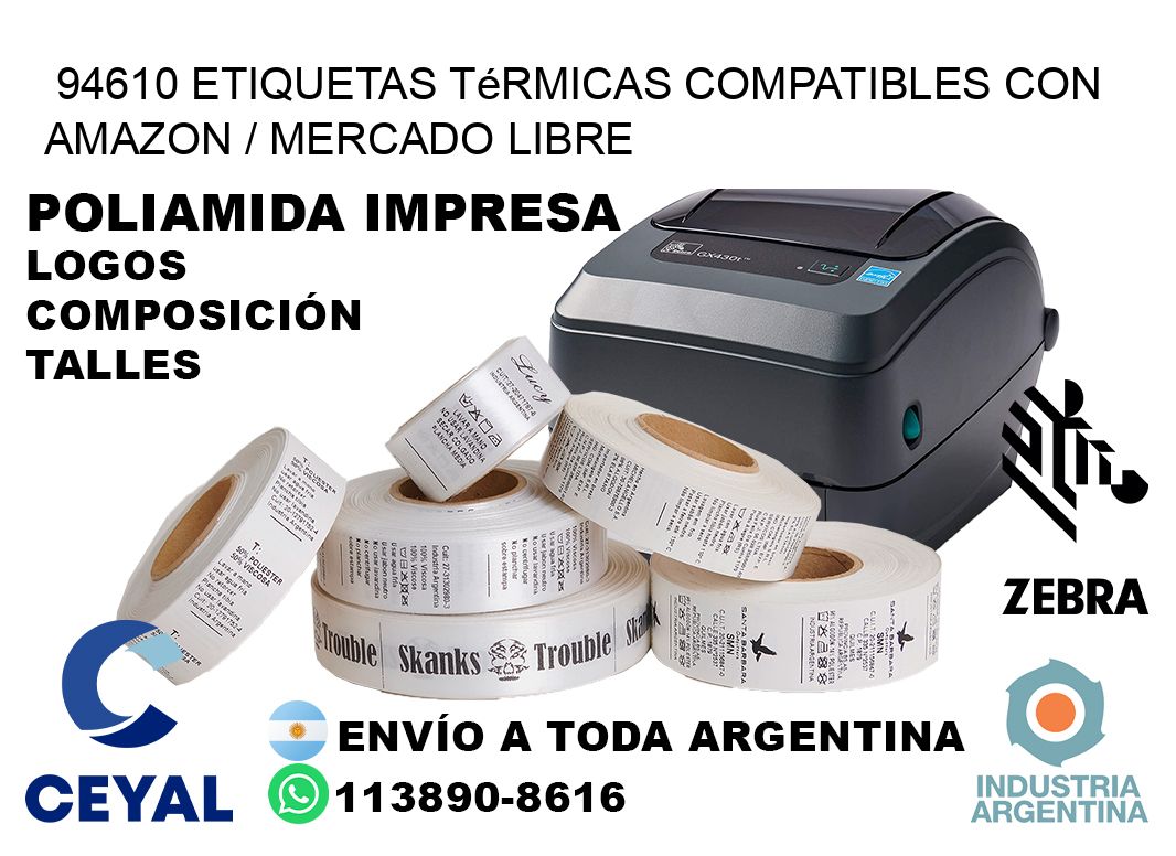 94610 etiquetas térmicas compatibles con Amazon / Mercado Libre