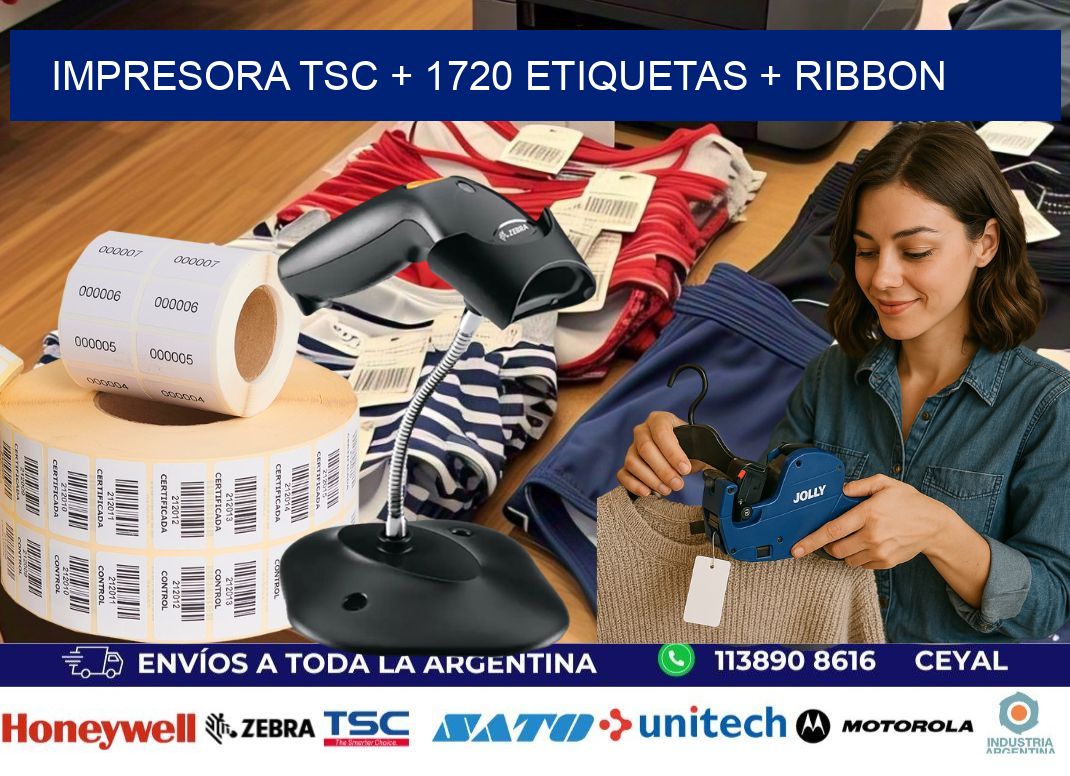 impresora TSC + 1720 etiquetas + ribbon