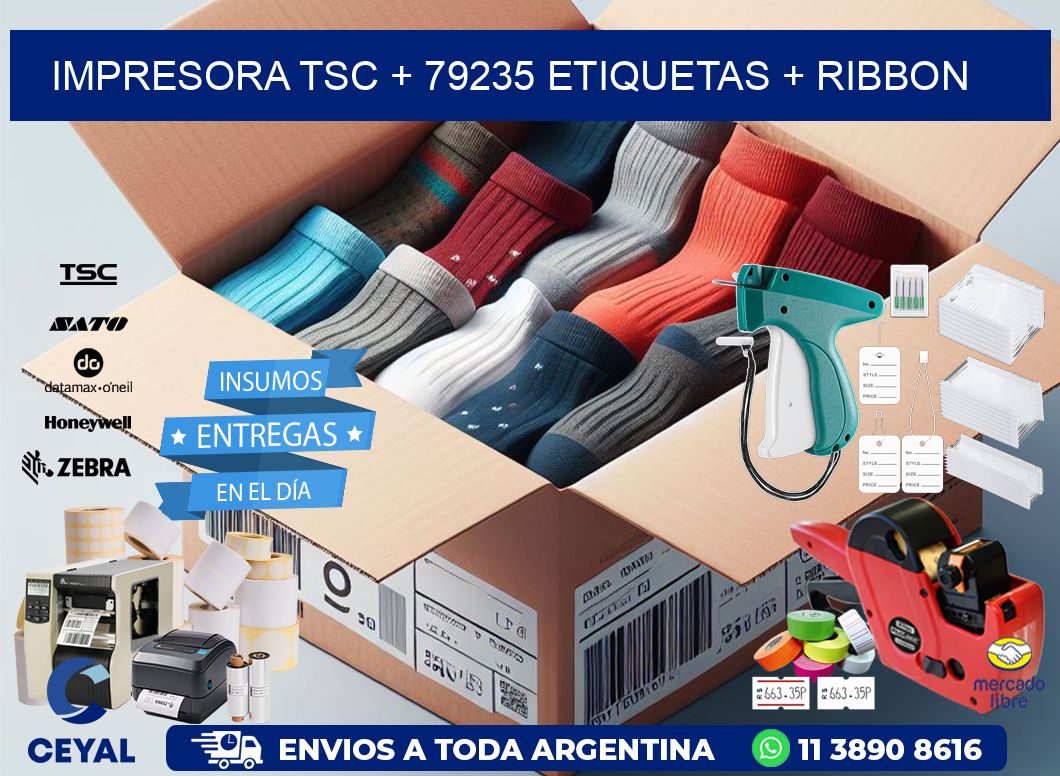 impresora TSC + 79235 etiquetas + ribbon