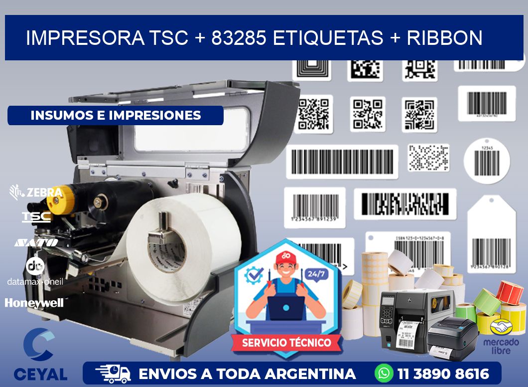 impresora TSC + 83285 etiquetas + ribbon