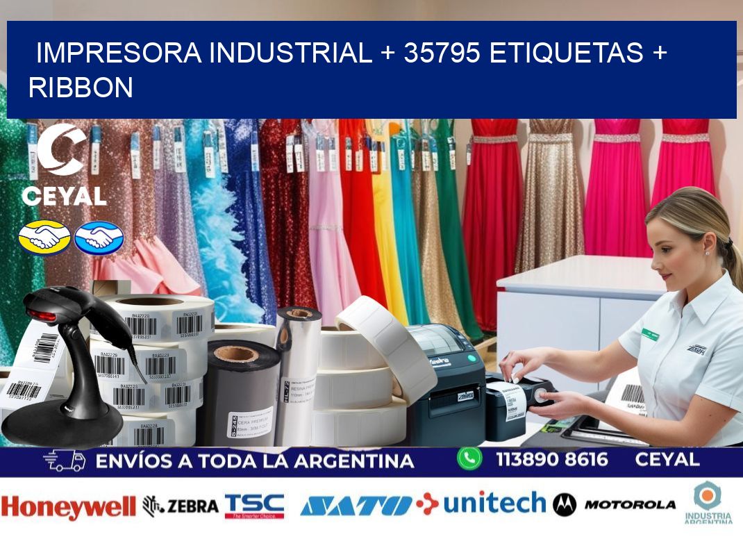 impresora industrial + 35795 etiquetas + ribbon