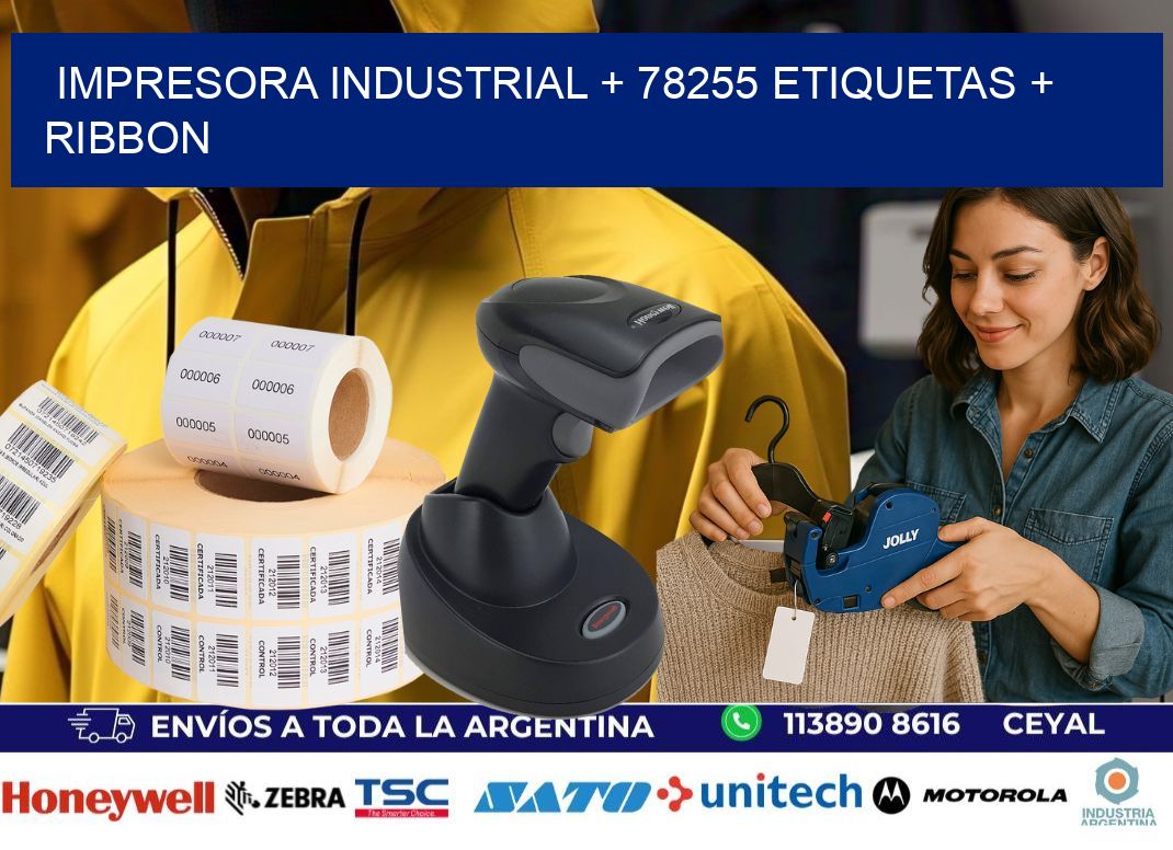 impresora industrial + 78255 etiquetas + ribbon