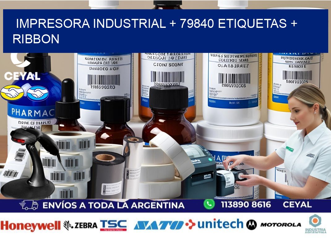 impresora industrial + 79840 etiquetas + ribbon