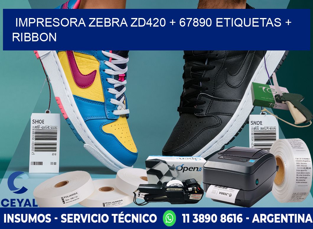 impresora zebra zd420 + 67890 etiquetas + ribbon