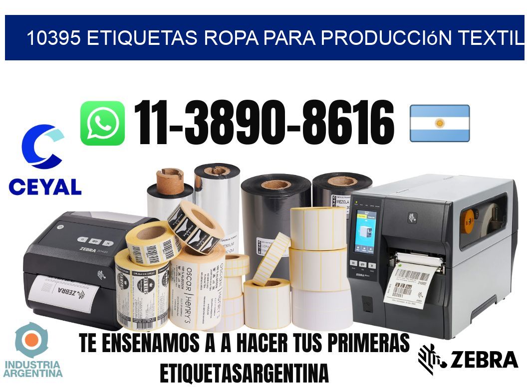 10395 Etiquetas ropa para producción textil