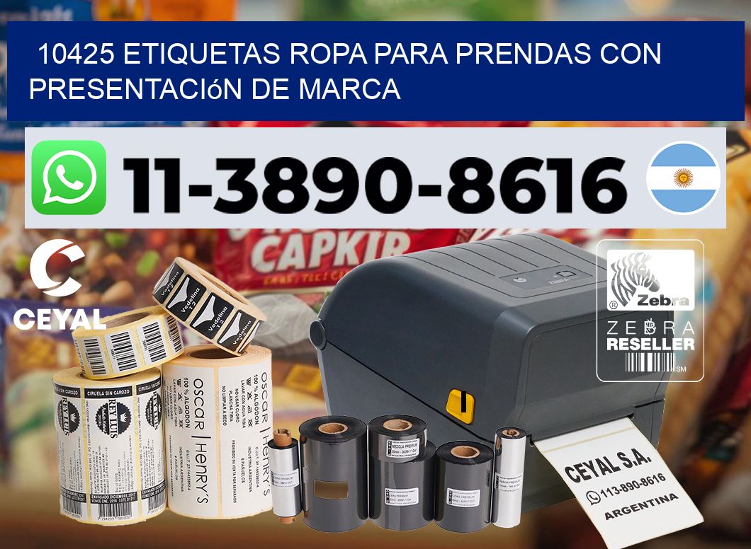 10425 Etiquetas ropa para prendas con presentación de marca