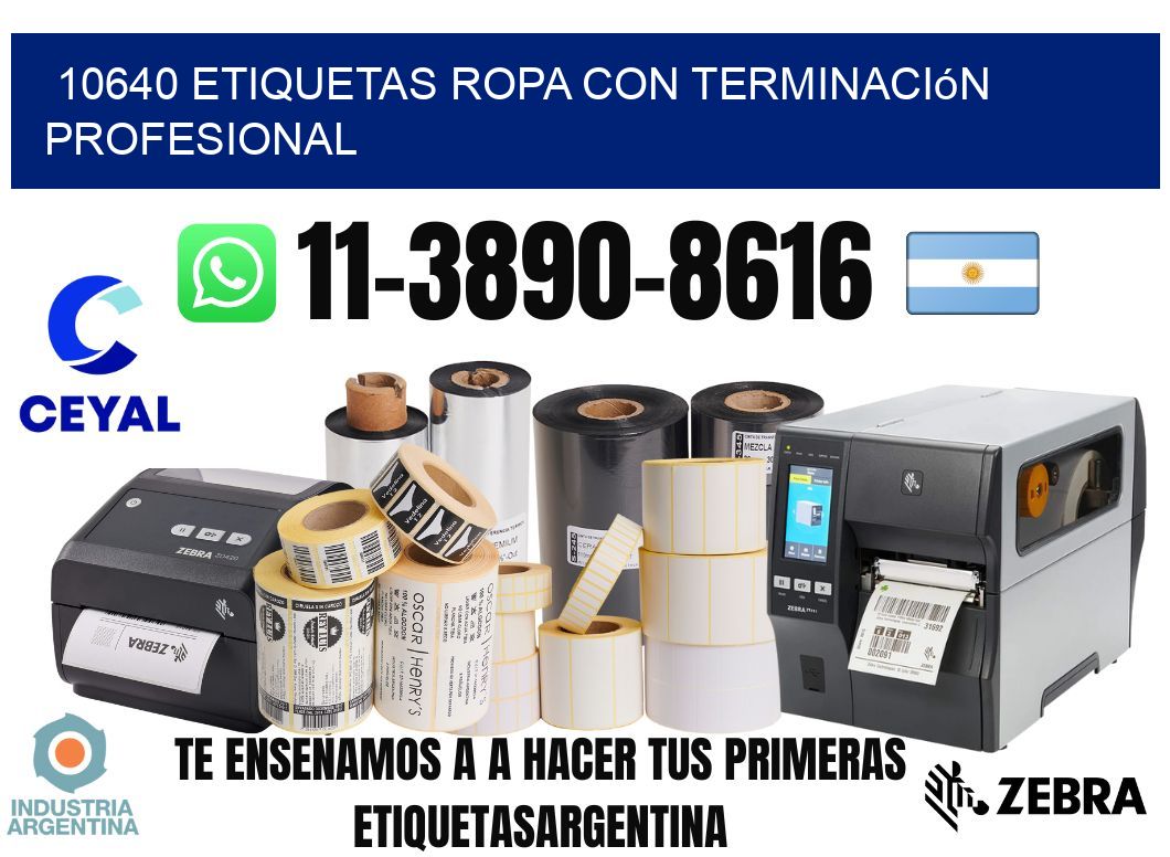 10640 Etiquetas ropa con terminación profesional