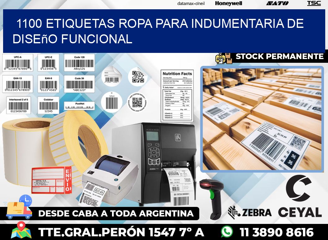 1100 Etiquetas ropa para indumentaria de diseño funcional