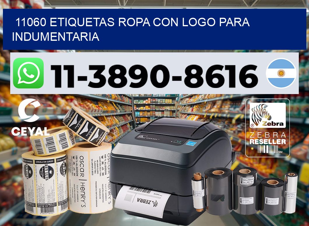 11060 Etiquetas ropa con logo para indumentaria