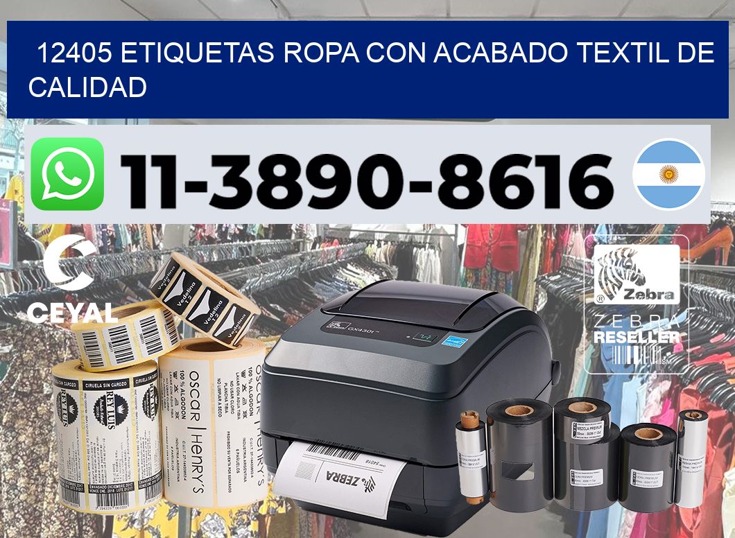 12405 Etiquetas ropa con acabado textil de calidad