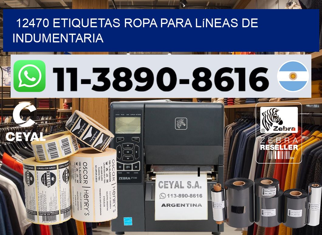 12470 Etiquetas ropa para líneas de indumentaria