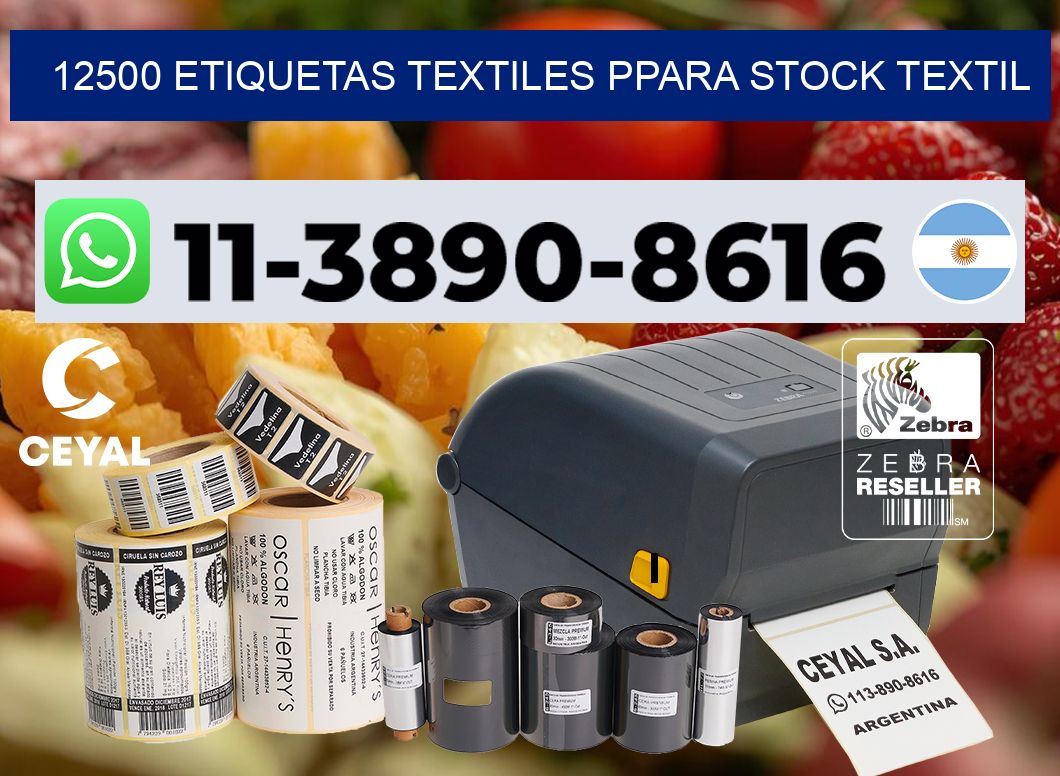 12500 Etiquetas textiles ppara stock textil