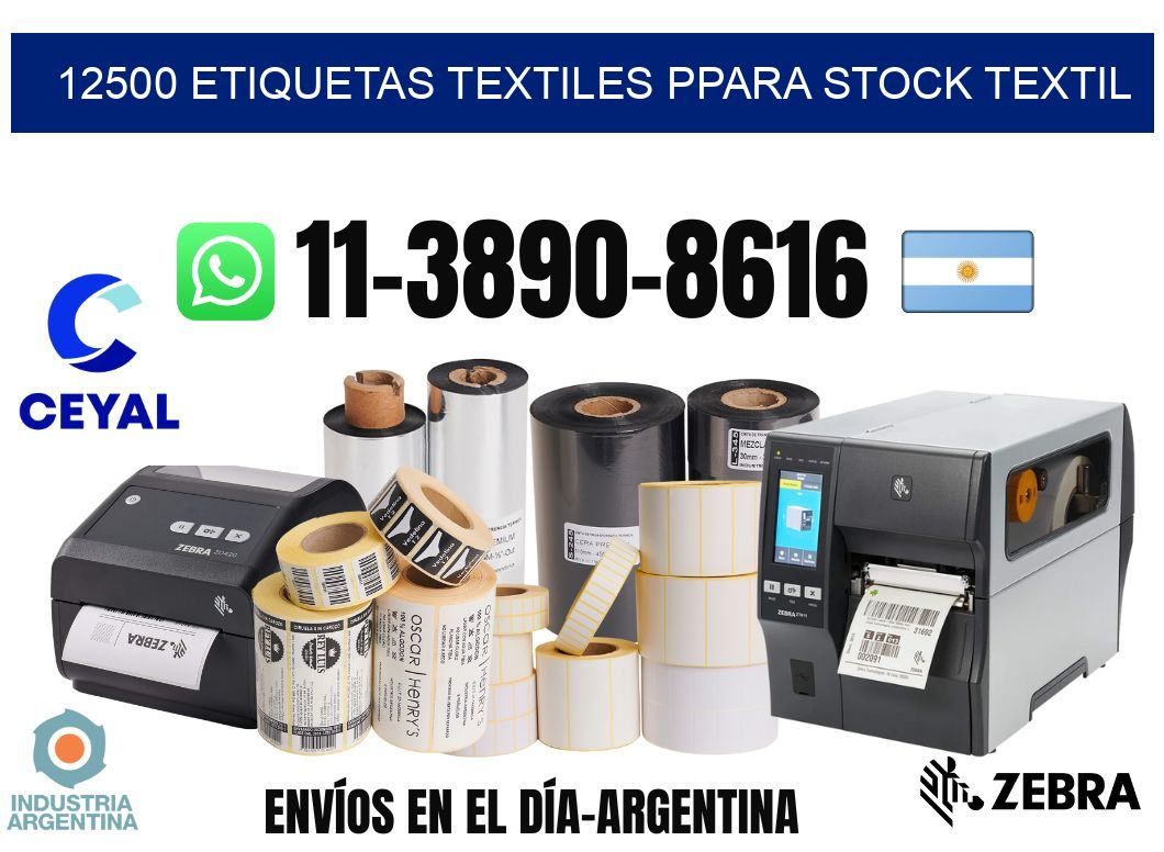 12500 Etiquetas textiles ppara stock textil