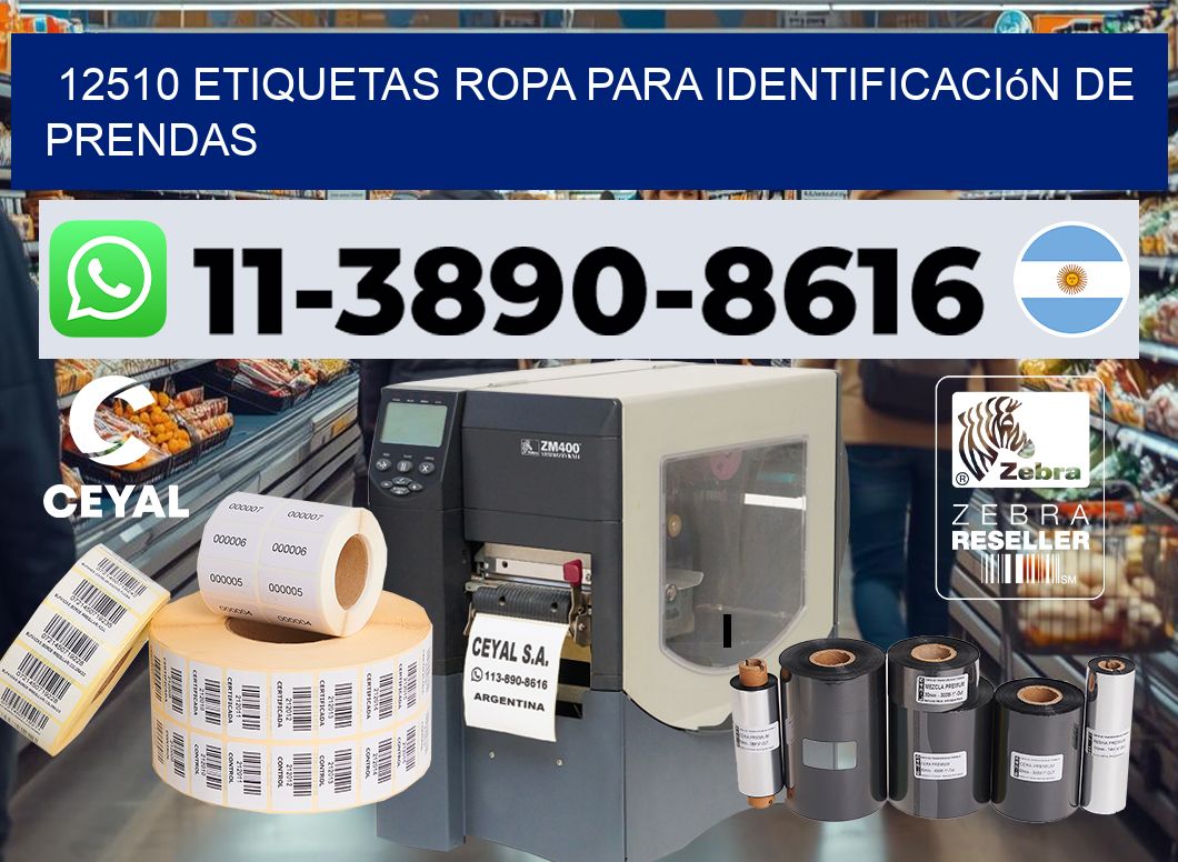 12510 Etiquetas ropa para identificación de prendas