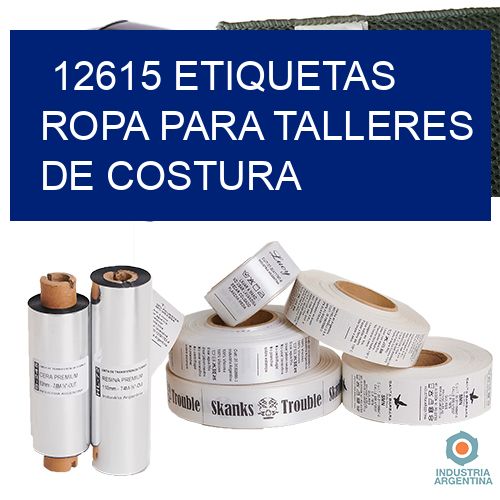 12615 Etiquetas ropa para talleres de costura