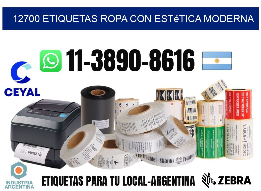 12700 Etiquetas ropa con estética moderna