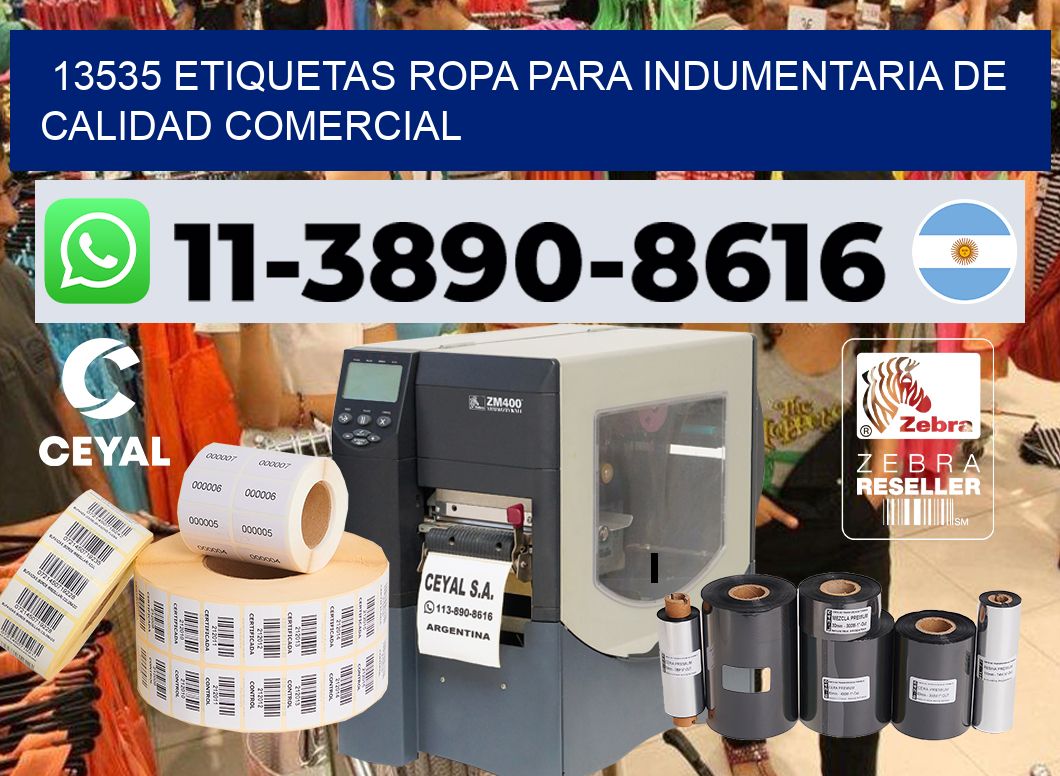 13535 Etiquetas ropa para indumentaria de calidad comercial