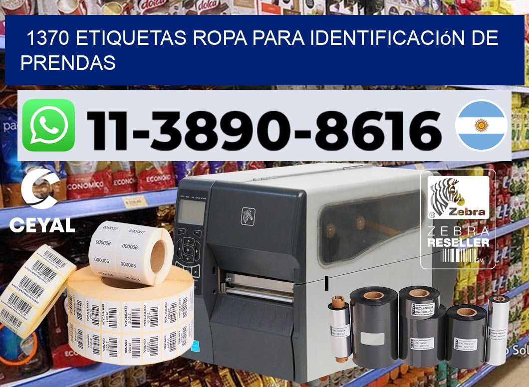 1370 Etiquetas ropa para identificación de prendas