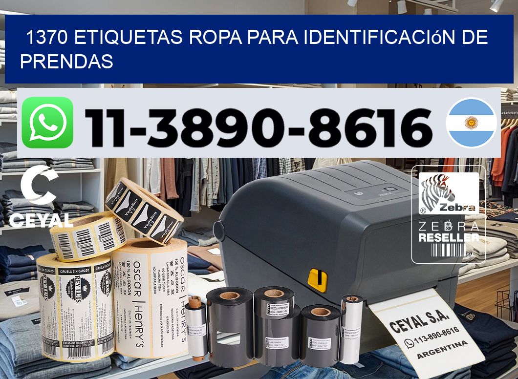1370 Etiquetas ropa para identificación de prendas