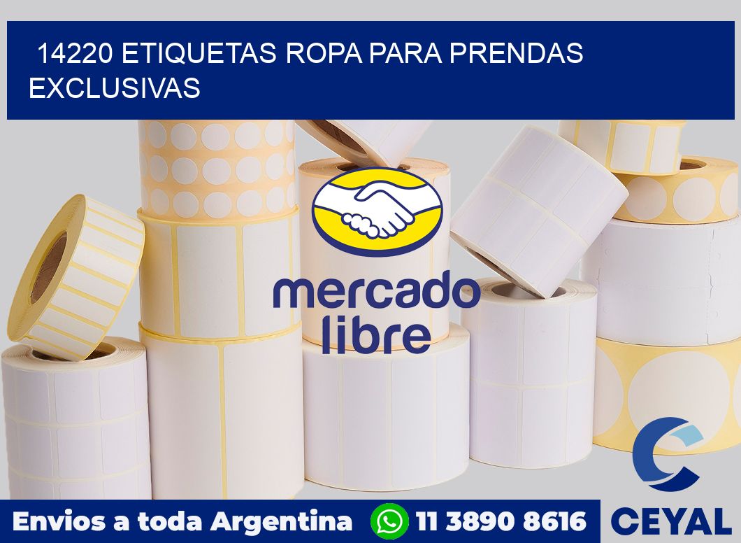14220 Etiquetas ropa para prendas exclusivas