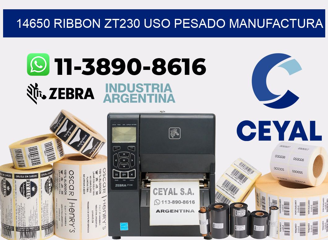 14650 ribbon zt230 uso pesado manufactura