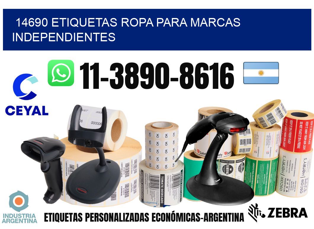 14690 Etiquetas ropa para marcas independientes