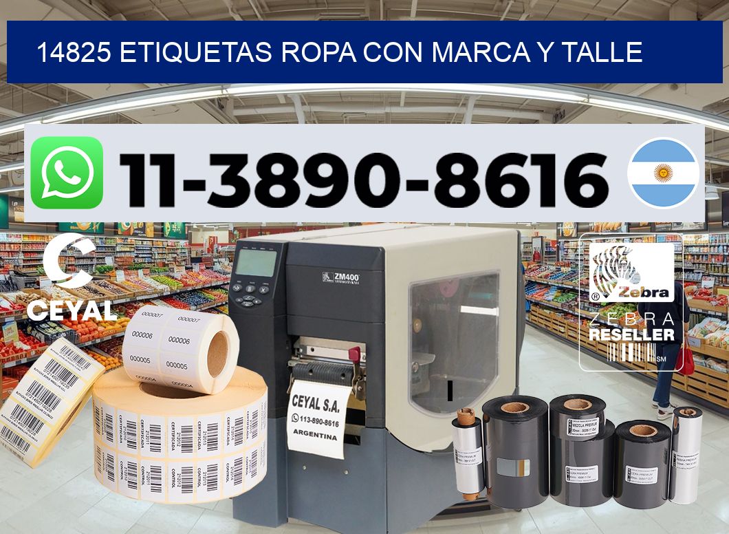 14825 Etiquetas ropa con marca y talle