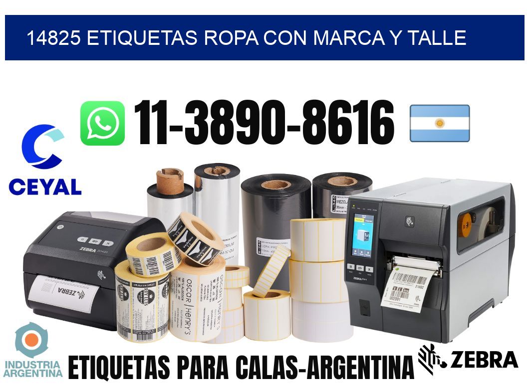 14825 Etiquetas ropa con marca y talle