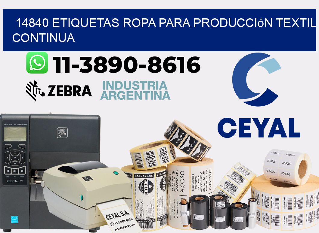 14840 Etiquetas ropa para producción textil continua