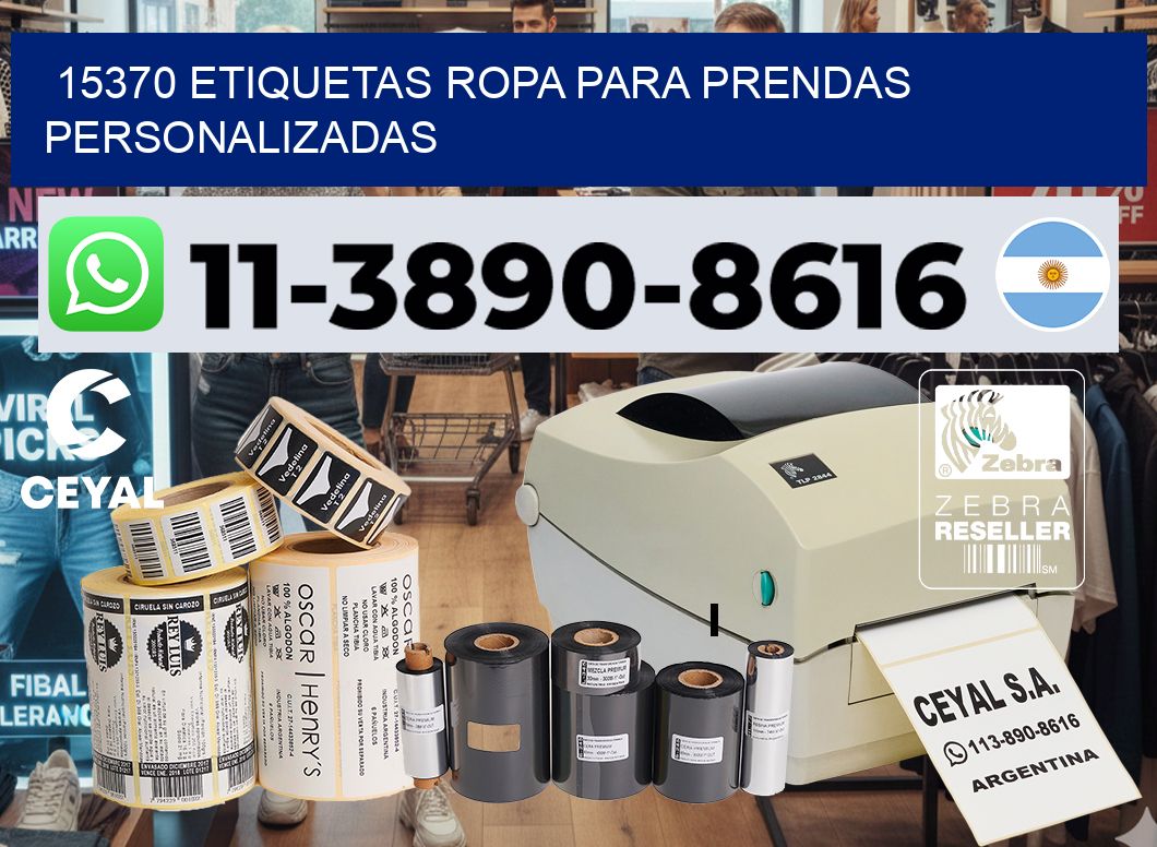15370 Etiquetas ropa para prendas personalizadas