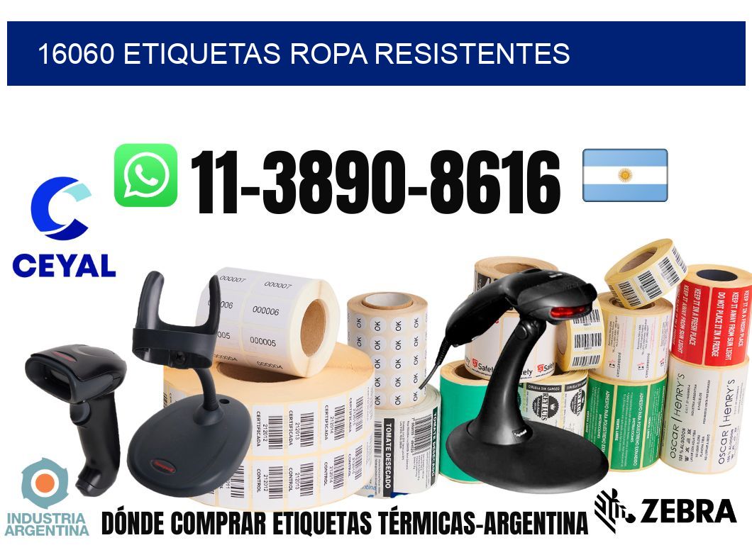 16060 Etiquetas ropa resistentes