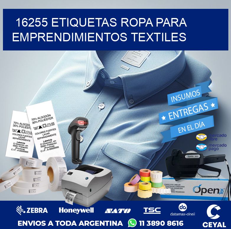 16255 Etiquetas ropa para emprendimientos textiles