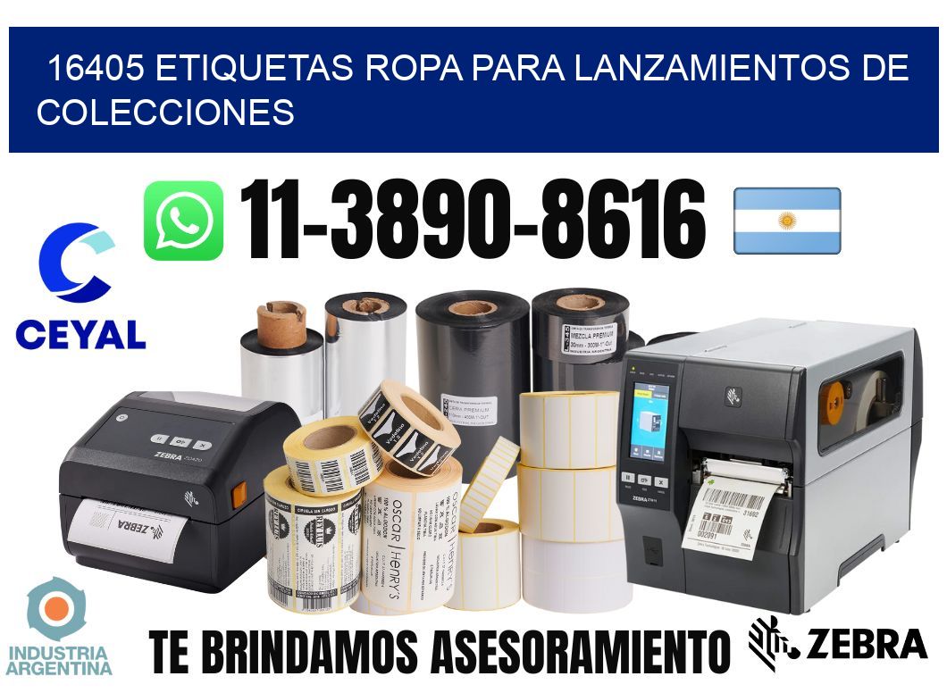 16405 Etiquetas ropa para lanzamientos de colecciones