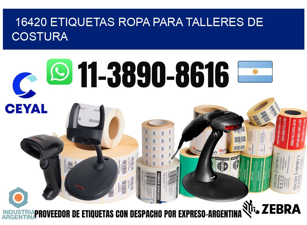 16420 Etiquetas ropa para talleres de costura