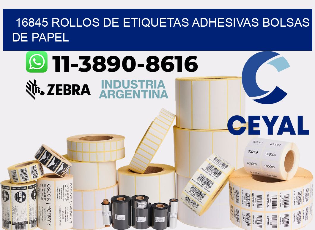 16845 rollos de etiquetas adhesivas bolsas de papel