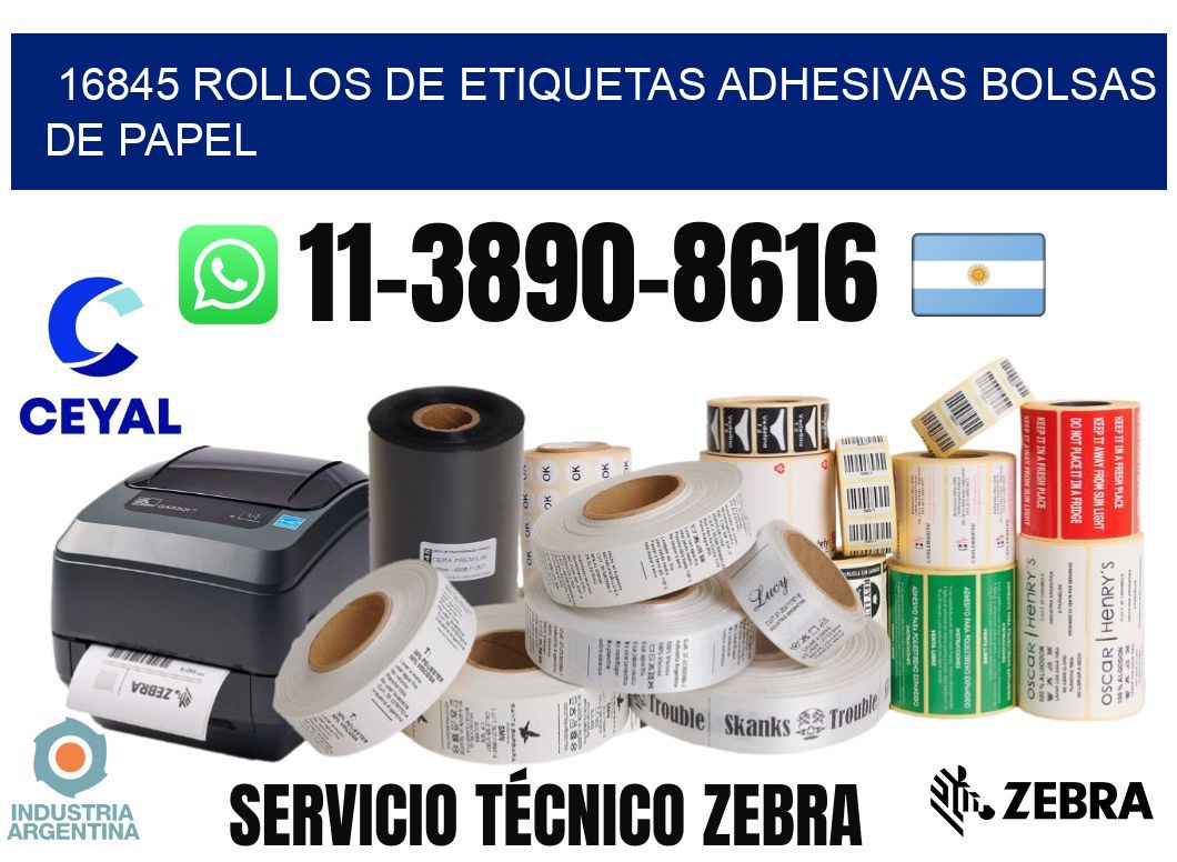 16845 rollos de etiquetas adhesivas bolsas de papel