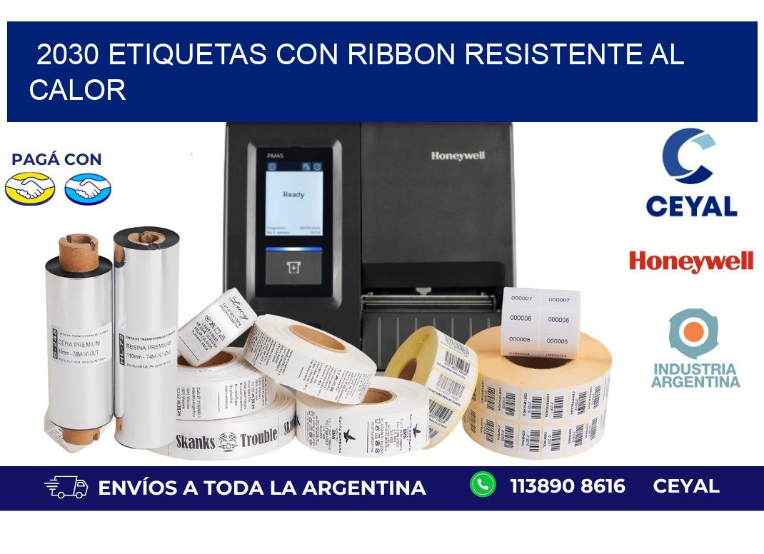 2030 etiquetas con ribbon resistente al calor