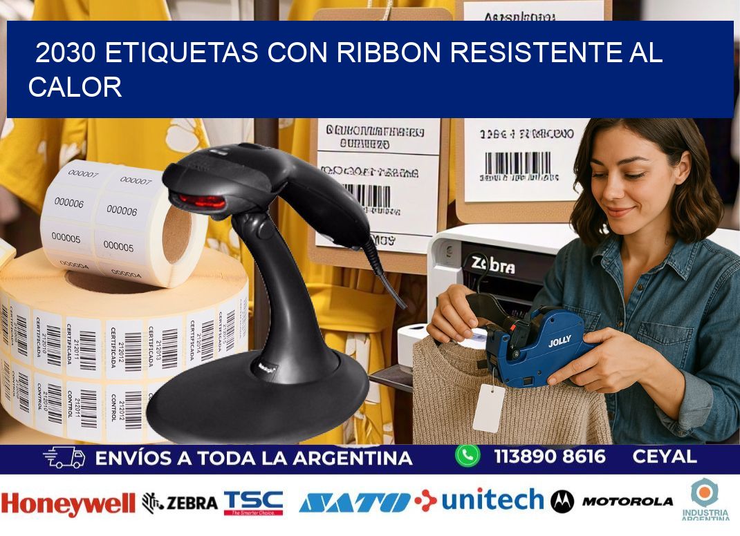 2030 etiquetas con ribbon resistente al calor
