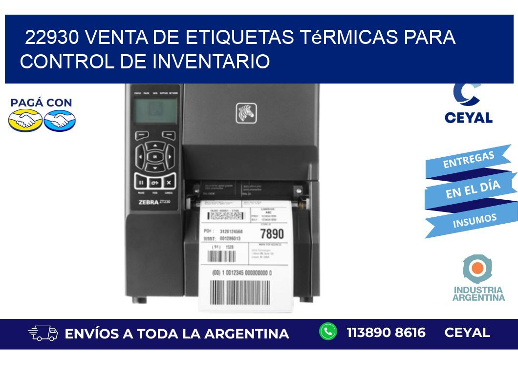 22930 venta de etiquetas térmicas para control de inventario