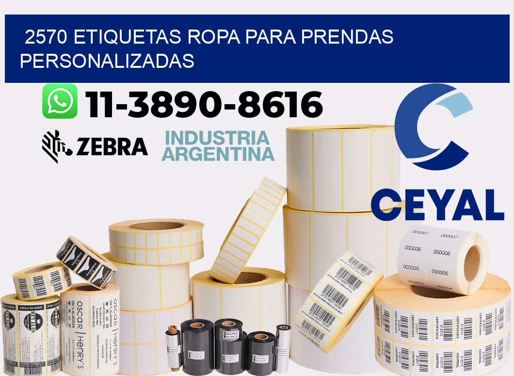 2570 Etiquetas ropa para prendas personalizadas