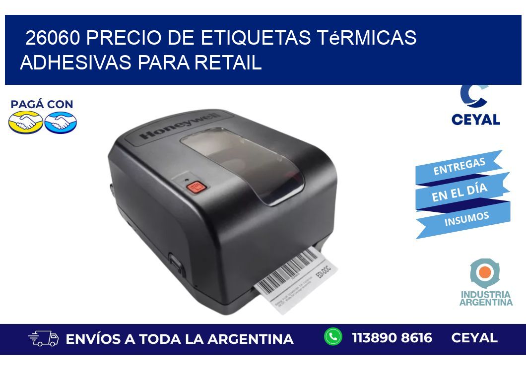 26060 precio de etiquetas térmicas adhesivas para retail
