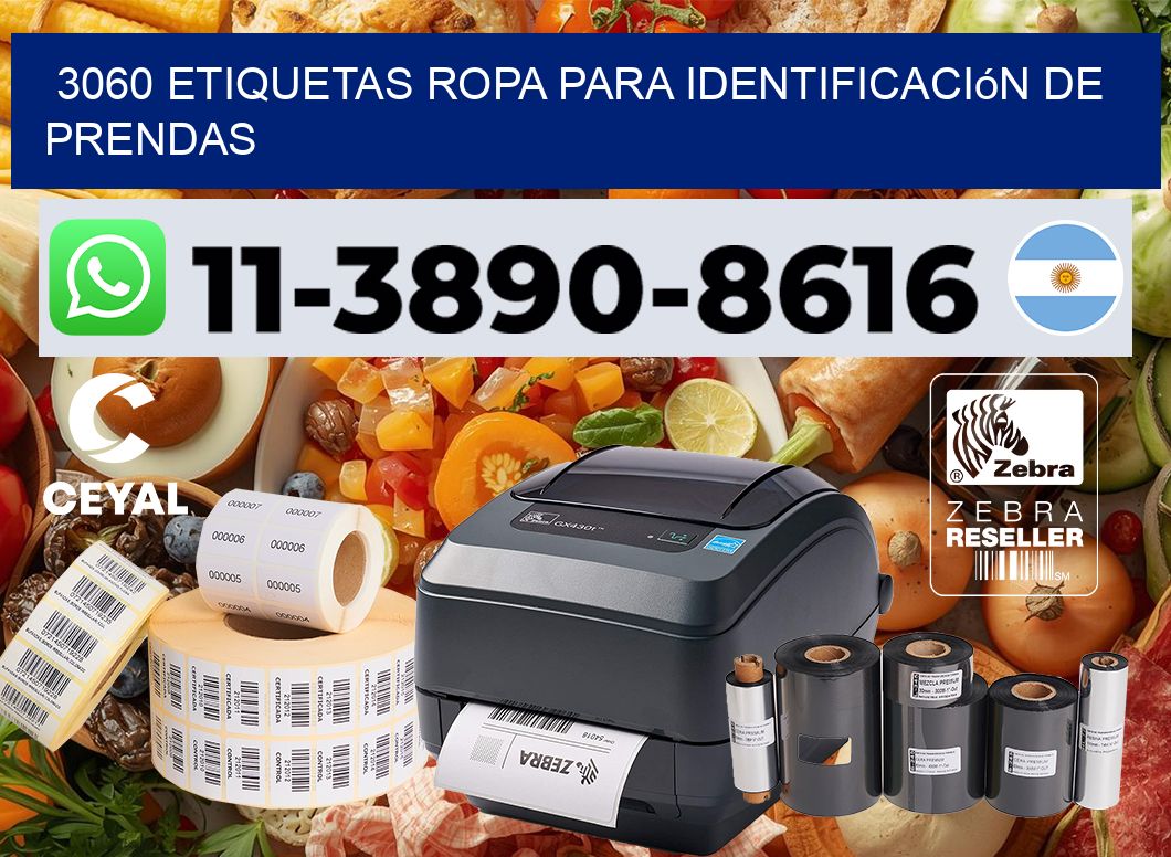 3060 Etiquetas ropa para identificación de prendas
