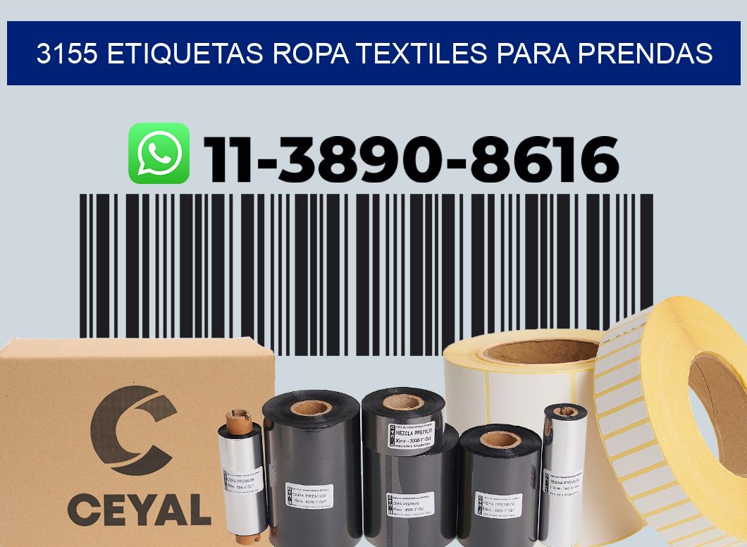 3155 Etiquetas ropa textiles para prendas