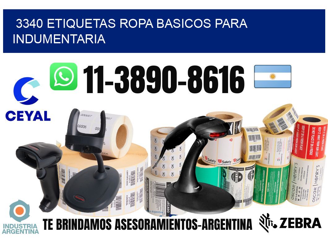 3340 Etiquetas ropa basicos para indumentaria