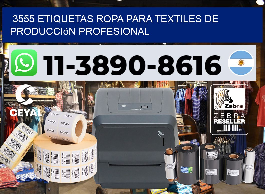 3555 Etiquetas ropa para textiles de producción profesional